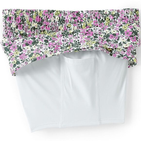 Land's End Plus Size Tulip Hem Skort Swim bottom White Multi Distsy Floral L - Picture 4 of 7
